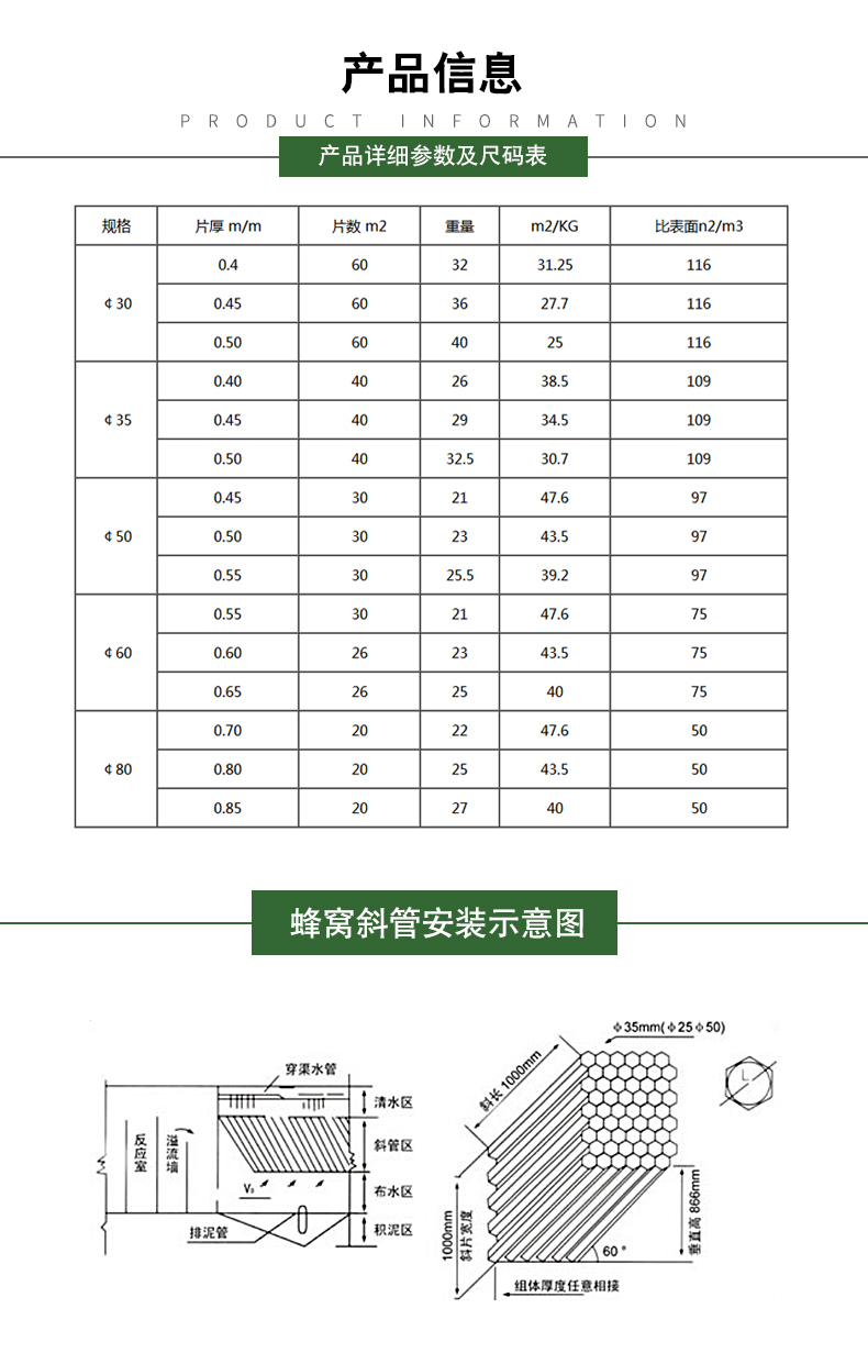 蜂窝斜管填料